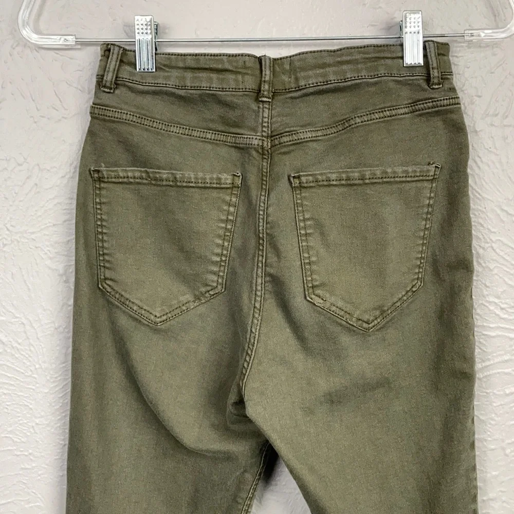 Zara Trafaluc Olive Green Skinny Jeans Size 6 - Picture 8 of 8